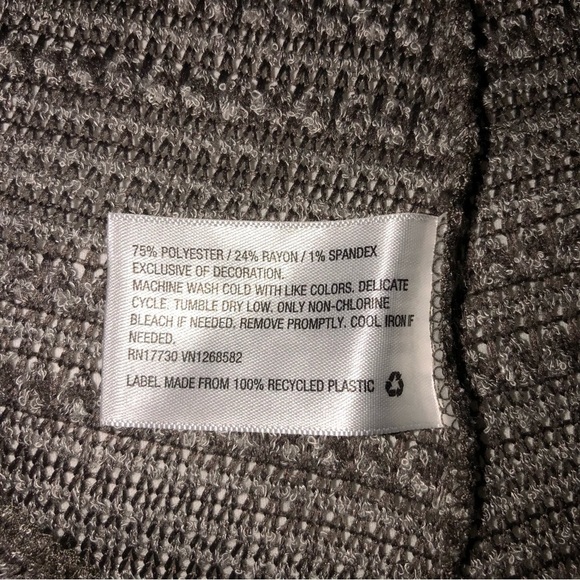 Knox Rose Size XS Open Weave Cardigan Crochet Peplum Gray Brown Long Sleeve - Picture 9 of 9